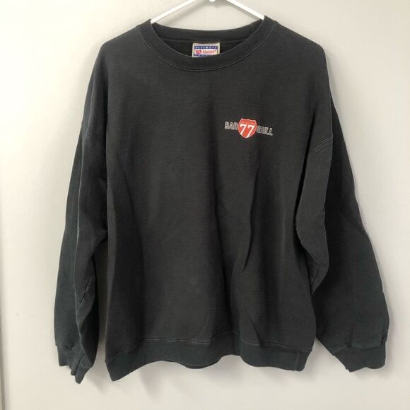 black size large 77 bar & grill crewneck sweatshirt dover ohio ultimate hanes co - Picture 1 of 9